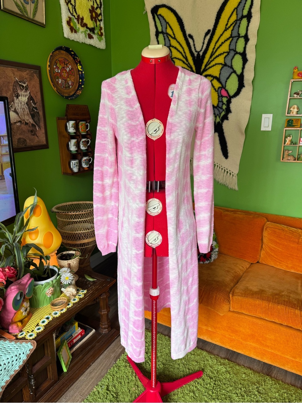 Pink Tie-Dye Long Open Cardigan - Women Intimates & Sleepwear